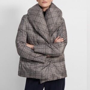 Theory Plaid Puffer Jacket